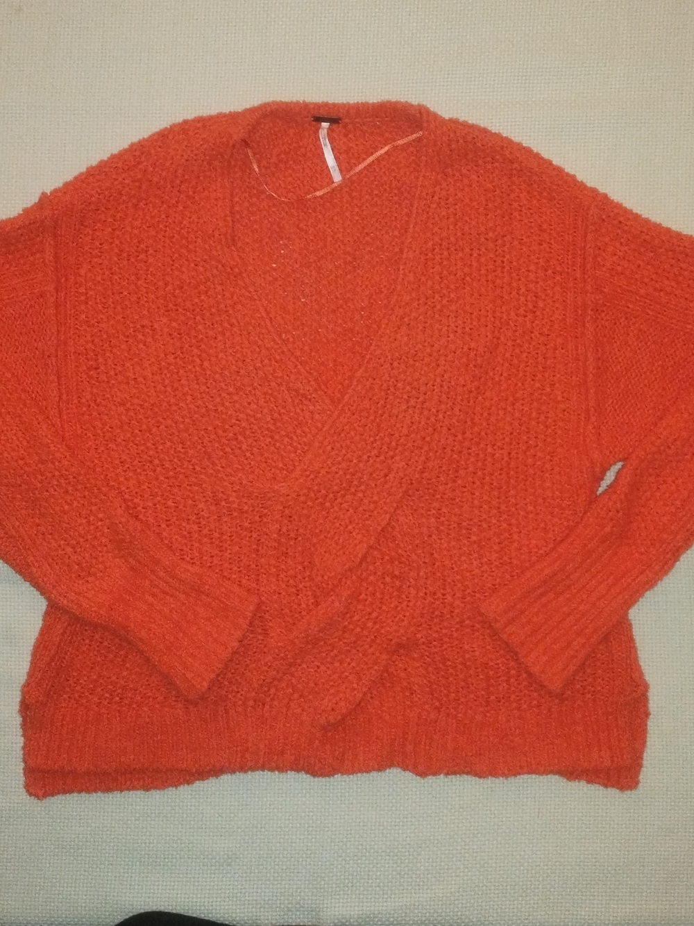 Free People XS Coral/Orange Knit Sweater
